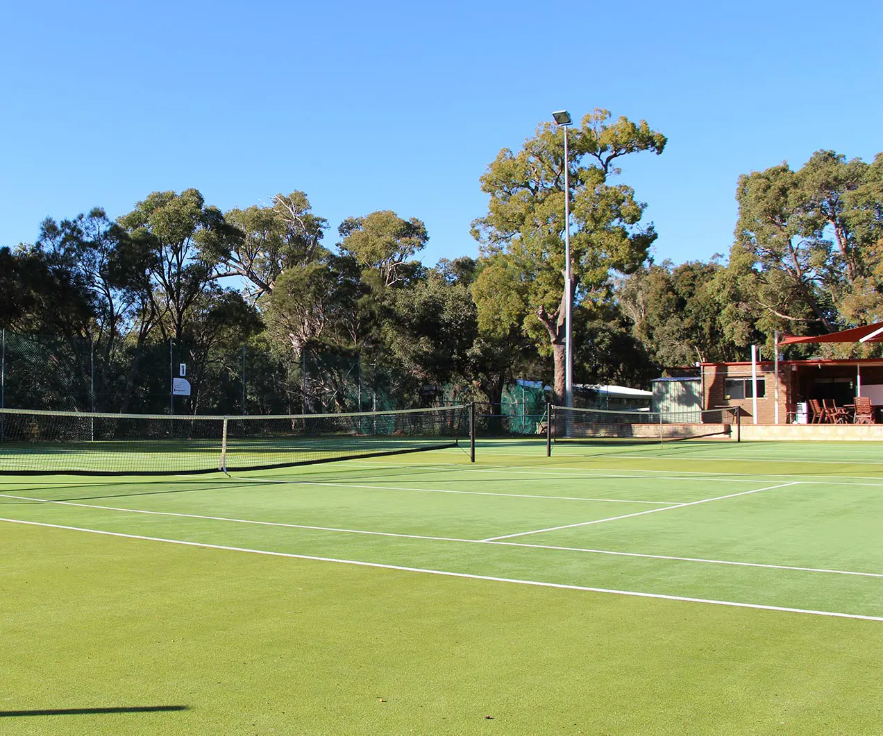 Synthetic grass courts at Lesmurdie Tennis Club