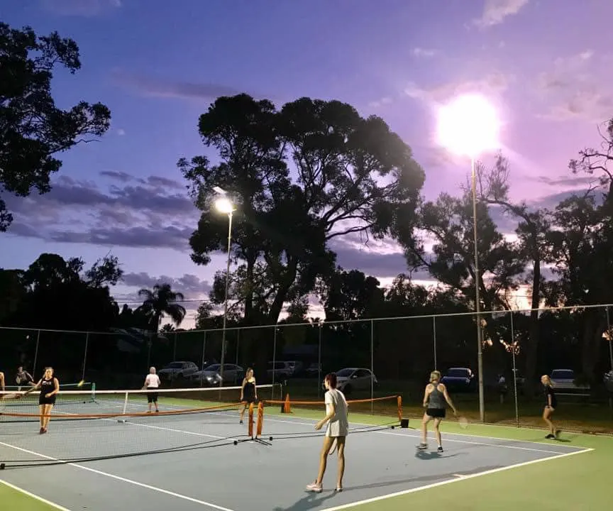 Range View Park Tennis Club at night